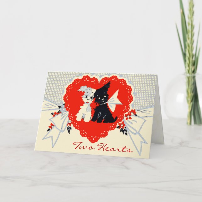 Festiva Tarjeta El día de San Valentín retro (Anverso)