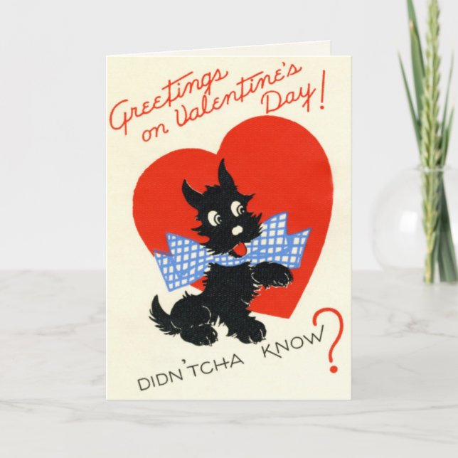 Festiva Tarjeta El día de San Valentín retro (Anverso)