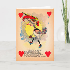Festiva Tarjeta El día de San Valentín Retro Bird Vinegar