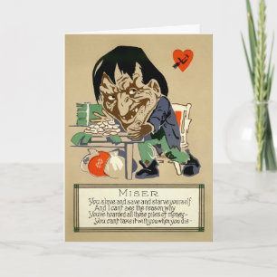 Festiva Tarjeta El día de San Valentín Retro Miser Vinegar