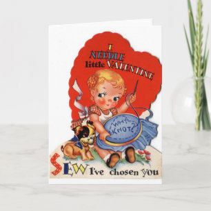 Festiva Tarjeta El día de San Valentín Retro Stitcher