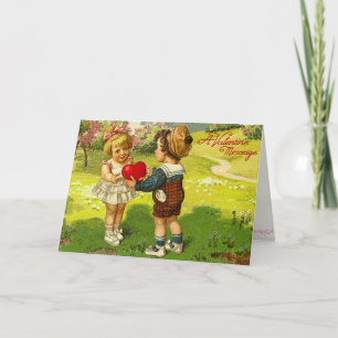 Festiva Tarjeta El día de San Valentín retro victoriana