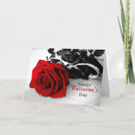 Festiva Tarjeta el día de San Valentín - Rosa blanca y neg