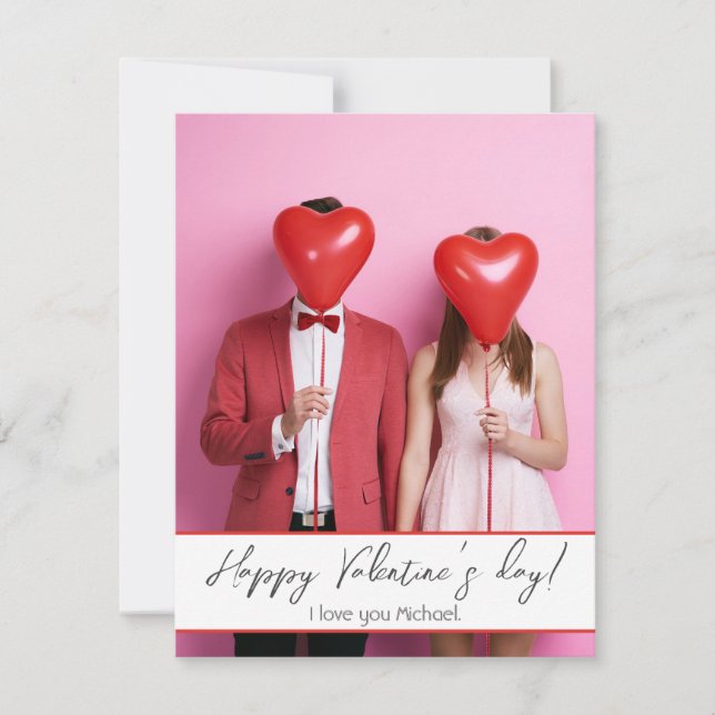 Festiva Tarjeta El día de San Valentín simple moderna (Anverso)
