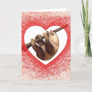 Festiva Tarjeta El día de San Valentín Sloth Love