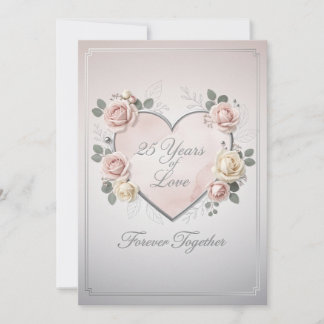 Festiva Tarjeta elegante de aniversario de bodas de 25 año