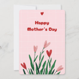 Festiva Tarjeta elegante de día de la madre con flores ros
