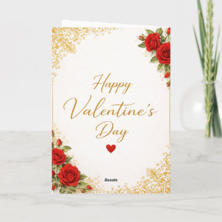 Festiva Tarjeta elegante de día de San Valentín con lámina