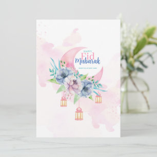 Festiva Tarjeta elegante de Eid Mubarak Tarjeta de felicit