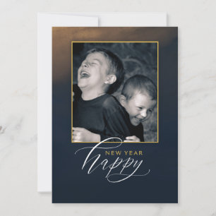 Festiva Tarjeta elegante de Feliz Año Nuevo 5 x 7 - 1 Foto