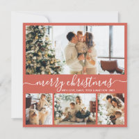 Tarjeta elegante de Navidades de Collage de fotos