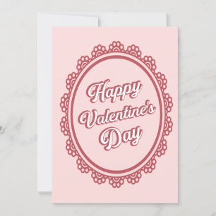 Festiva Tarjeta elegante de San Valentín rosa vibrante ret