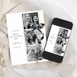 Festiva Tarjeta elegante del día de Galentines con lazo ne