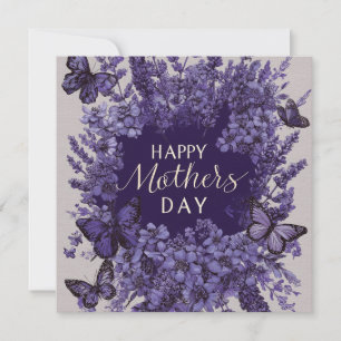 Festiva Tarjeta elegante del día de la madre con lavanda p