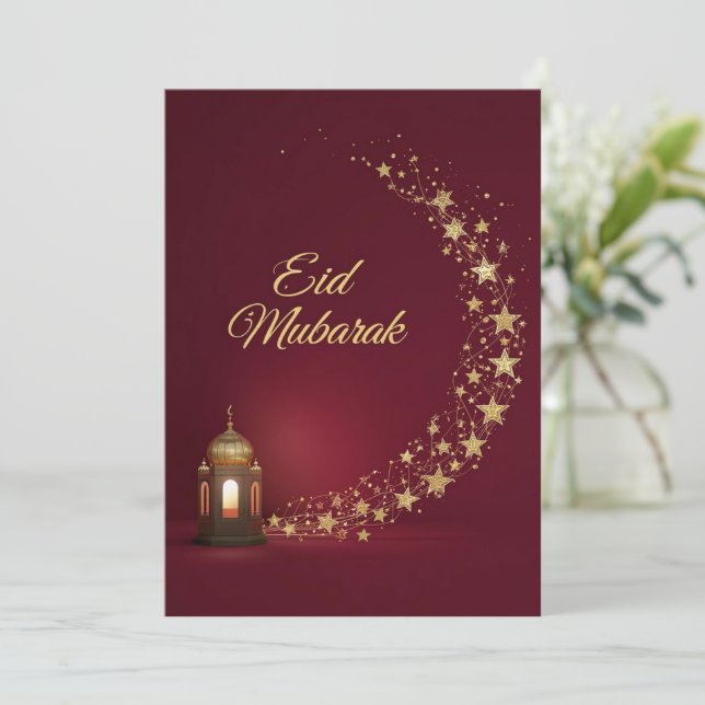 Festiva Tarjeta elegante personalizada de Eid Mubarak (Anverso de pie)