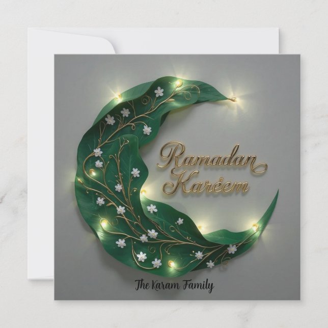 Festiva Tarjeta elegante personalizada Ramadan Kareem (Anverso)