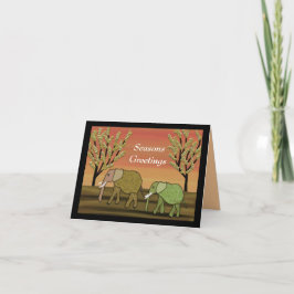 Festiva Tarjeta Elephant Sunset Seasons