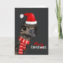Tarjeta Emu para Navidades australianos