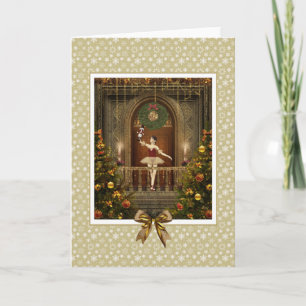 Festiva Tarjeta en blanco bailarina Ballerina y Nutcracker