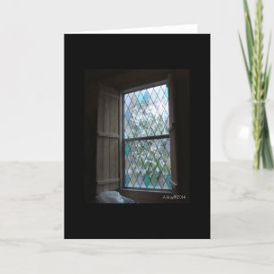 Festiva Tarjeta en blanco de la ventana escarchada del