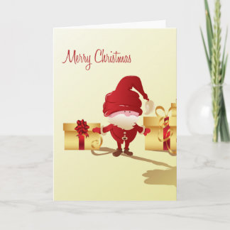 Festiva Tarjeta en blanco de regalo y Papá Noel