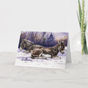 Festiva Tarjeta en blanco del Burro de la siesta del