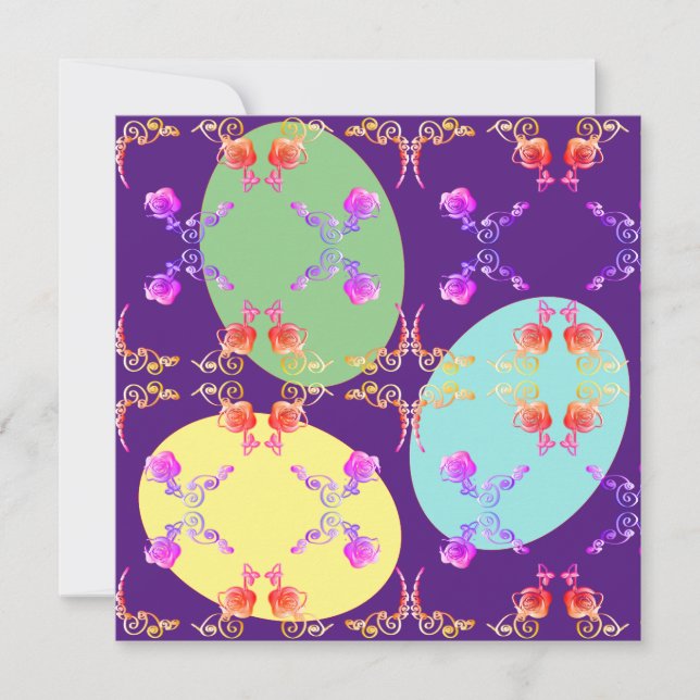 Festiva Tarjeta en blanco para huevos de Pascua (Anverso)