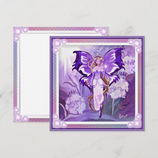 Festiva Tarjeta en blanco Purple Sun Fairy (Anverso / Reverso)