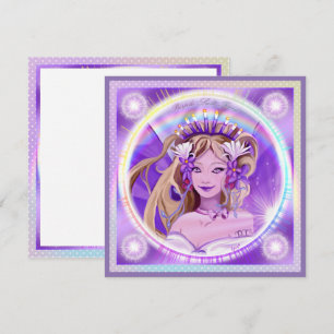 Festiva Tarjeta en blanco Purple Sun Fairy