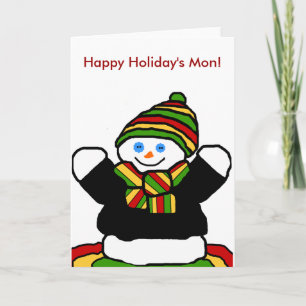 Festiva Tarjeta en blanco Reggae snowman