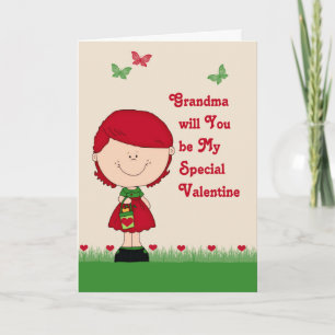 Festiva Tarjeta especial de San Valentín para la abuela