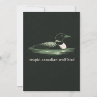 Tarjeta estúpida del pájaro lobo canadiense