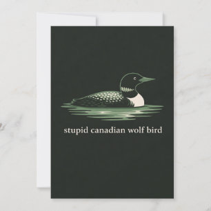 Festiva Tarjeta estúpida del pájaro lobo canadiense