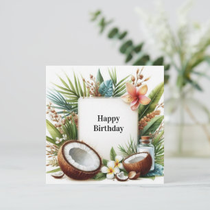 Festiva tarjeta exótica de cumpleaños feliz