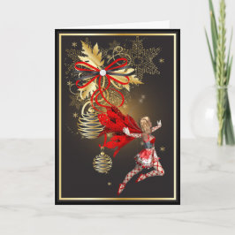 Festiva Tarjeta Faerie para Navidades
