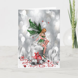 Festiva Tarjeta Faerie para Navidades