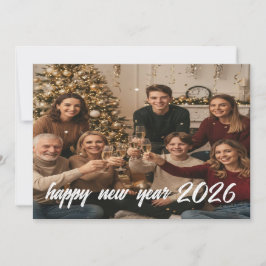 Festiva Tarjeta familiar de Año Nuevo con el corazón