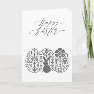 Festiva Tarjeta Fancy Black and White Easter Day