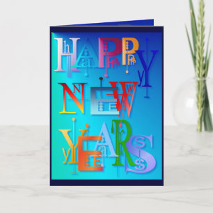 Festiva Tarjeta Feliz Año Nuevo