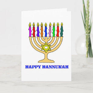 Festiva Tarjeta feliz de Hannukah Menorah