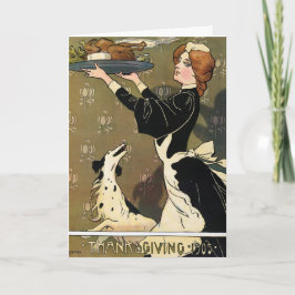 Festiva Tarjeta feliz de la acción de gracias del vintage