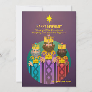 Festiva Tarjeta Feliz de la Epifanía