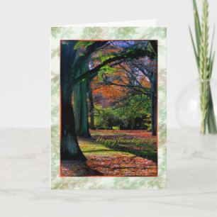 Festiva Tarjeta feliz de los robles del otoño de la acción
