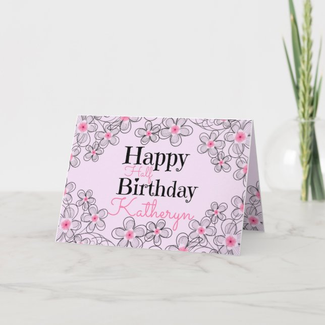 Festiva Tarjeta feliz de medio cumpleaños (Anverso)