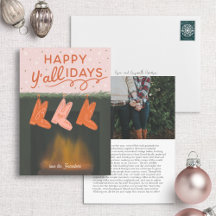 Tarjeta feliz de Navidades de Cowboy para todos lo