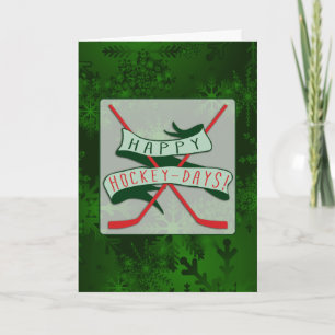 Festiva Tarjeta feliz de Navidades de jornadas de hockey