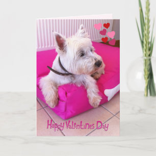 Festiva Tarjeta feliz de Westie del el día de San Valentín