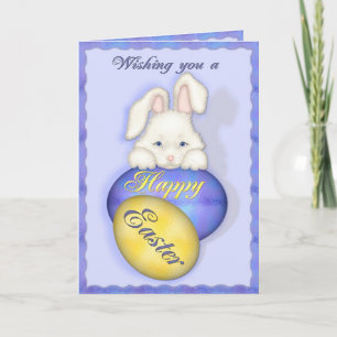 Festiva Tarjeta feliz del conejito de pascua