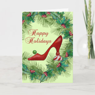 Festiva Tarjeta feliz del día de fiesta de los zapatos del