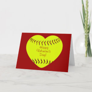 Festiva Tarjeta feliz del día de San Valentín del softball